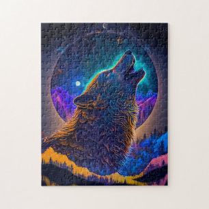 Puzzle Howling Wolf Surreal Imaginaire