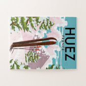 Puzzle Huez France affiche rétro ski (Horizontal)