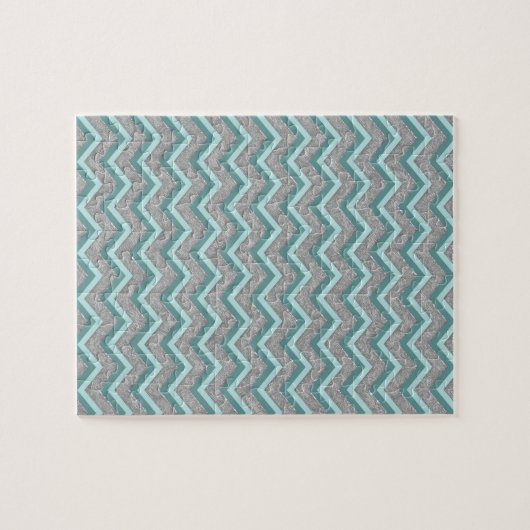 Puzzle Huile d'argent et ZigZag Turquoise (Horizontal)