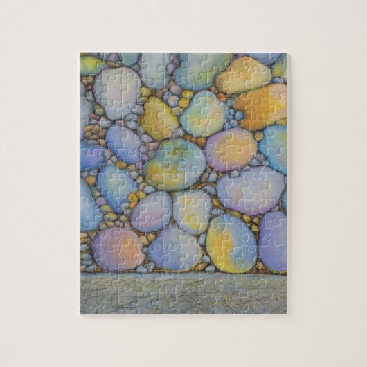 Puzzle Huile Pastel River Rocher et galets (Vertical)