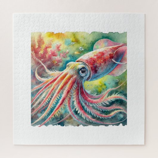 Puzzle Humboldt squid 240824AREF112 - Watercolor (Vertical)
