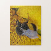 Puzzle Hummel auf Sonnenblumenblüte (Vertical)