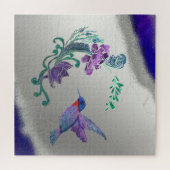 Puzzle Hummingbird With Flowers on Geode Arrière - plan (Horizontal)