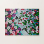 Puzzle Hummingbirds à Fuchsia Flower Garden (Horizontal)