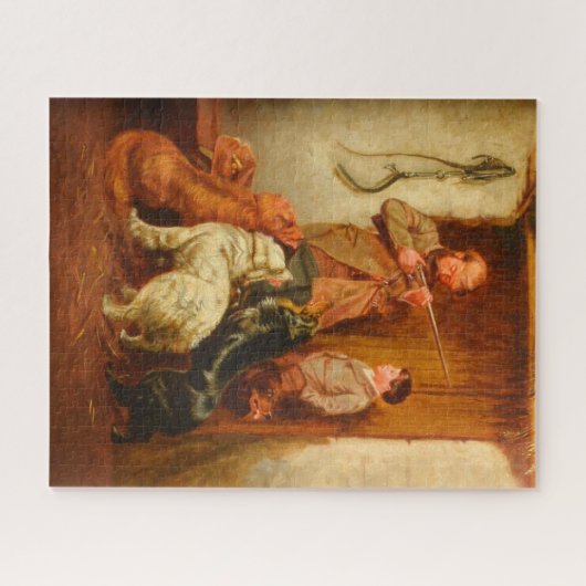 Puzzle Hunter and Boy par Arthur Fitzwilliam Tait 1876 (Horizontal)