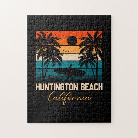 Puzzle Huntington Beach California Palms Vacation (Vertical)