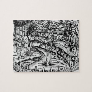 Puzzle Husbandsmen heureux tendant les abeilles,