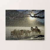 Puzzle Huskies dans la neige (Horizontal)