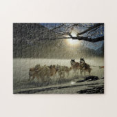 Puzzle Huskies Dans La Neige (Horizontal)