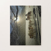 Puzzle Huskies Dans La Neige (Vertical)