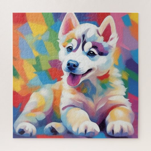 Puzzle Husky au pays des couleurs (Vertical)