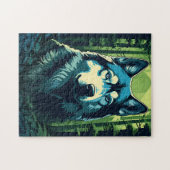 Puzzle Husky dans la forêt verdoyante (Horizontal)