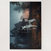 Puzzle Husky sibérien Halloween effrayant (Vertical)