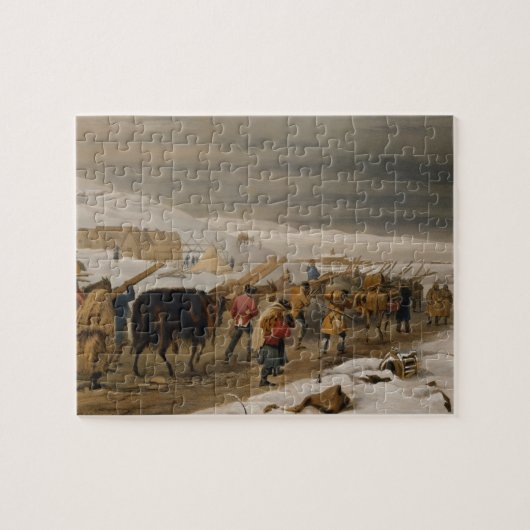 Puzzle Huttes et habillement chaud pour l'armée, plat de (Horizontal)