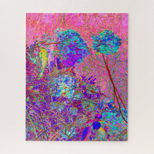 Puzzle Hydrangea Abstrait Violet et Bleu avec Magenta