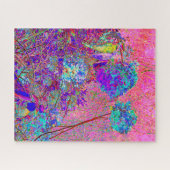 Puzzle Hydrangea Abstrait Violet et Bleu avec Magenta (Horizontal)