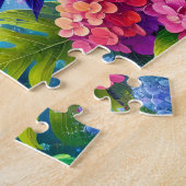 Puzzle Hydrangea avec paire de colibris (Côté)