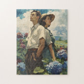 Puzzle Hydrangea Harmony : Amour Vintage (Vertical)