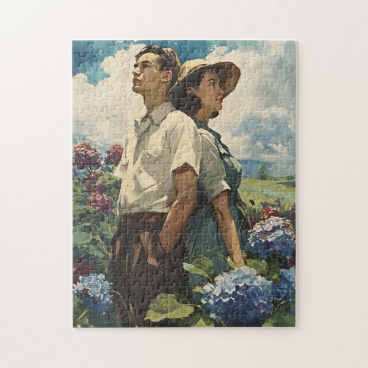 Puzzle Hydrangea Harmony : Amour Vintage (Vertical)