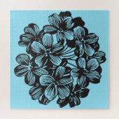 Puzzle Hydrangea Sky Blue Flower Floral (Horizontal)