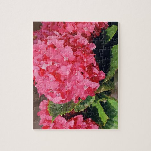 Puzzle Hydrangée rose (Vertical)