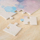 Puzzle Hydrangée rose monogramme (Côté)