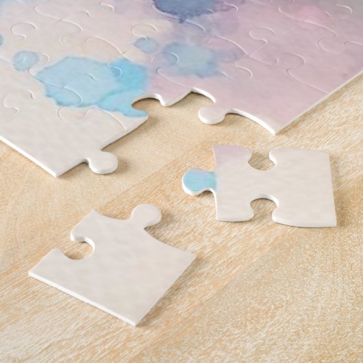 Puzzle Hydrangée rose monogramme (Côté)
