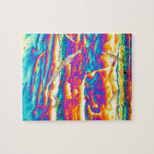 Puzzle Hydroxyde de potassium sous un microscope (Horizontal)