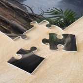 Puzzle hyène tachetée par cascade forestière (Côté)