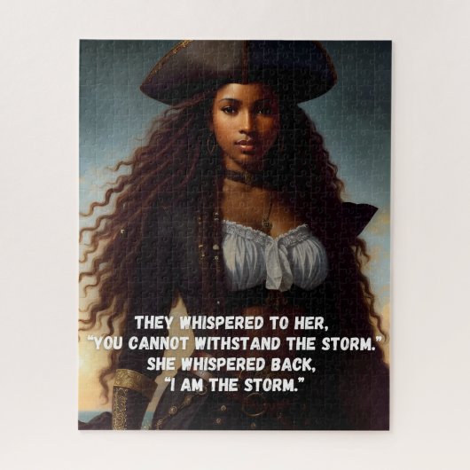 Puzzle I Am the Storm Black Woman Pirate Art (Vertical)