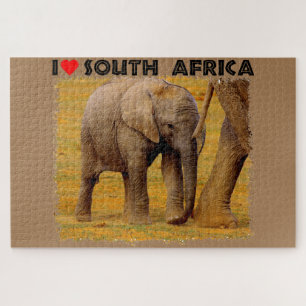 Puzzle I Coeur Afrique du Sud Eléphant veau