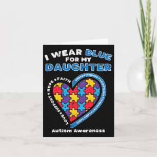 Puzzle I Draag Blue Daughter Autism Awareness Fami Kaart