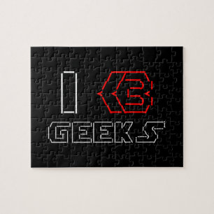 Puzzle I Heart Geek ASCII ART