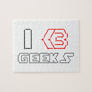 Puzzle I Heart Geek ASCII ART