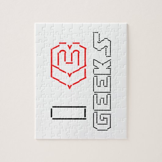 Puzzle I Heart Geek ASCII ART (Vertical)