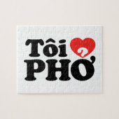 Puzzle I Heart (Love) Pho (Tôi ❤ PHỞ) Vietnamese Language (Horizontal)