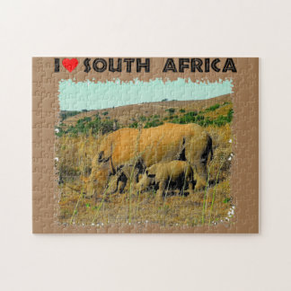 Puzzle I Heart South Africa Rhino parmi les roseaux
