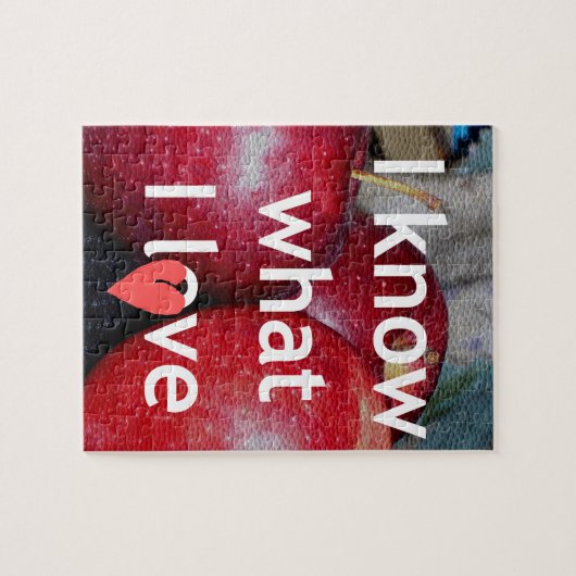 Puzzle "I Know What I Love" - Design à thème Apple (Horizontal)