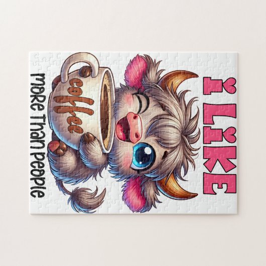 Puzzle I Like Coffee More Than People (Horizontal)