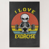 Puzzle I Love Exorcize Funny Éffrayant Halloween Squelett (Vertical)