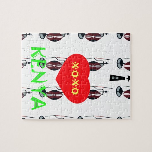 Puzzle I Love Kenya XOXO (Horizontal)