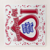 Puzzle I Love My Boyfriend Photo Coeurs rouges (Horizontal)