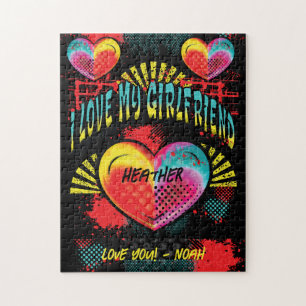 Puzzle I Love My Girlfriend Graffiti Nom personnalisé