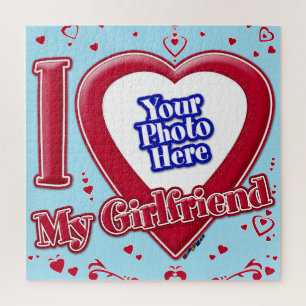 Puzzle I Love My Girlfriend Photo Coeurs rouges Horizon b