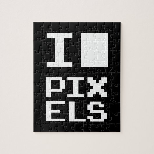 Puzzle I Love Pixels, design geek, art des pixels (Vertical)