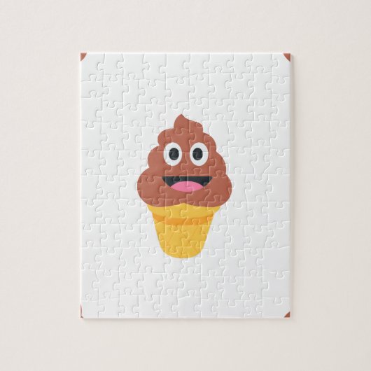 Puzzle ice cream cone poo emoji (Vertical)