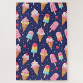 Puzzle Ice cream, popsicles and cherries pattern (Vertical)