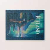 Puzzle Iceland Northern Lights Illustration Travel Art Vi (Horizontal)