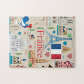 Puzzle Icônes mignonnes de la France (Horizontal)