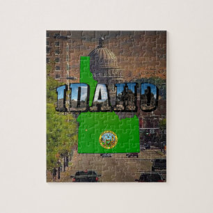 Puzzle Idaho Carte, sceau et texte de l'image